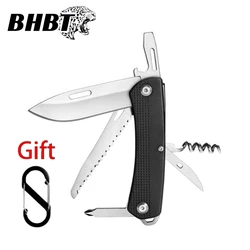 BHBT Stainless Steel Outdoor EDC Folding Pocket Multipurpose Knife Scissors Tactical Survival Portable Camping Multi Tool