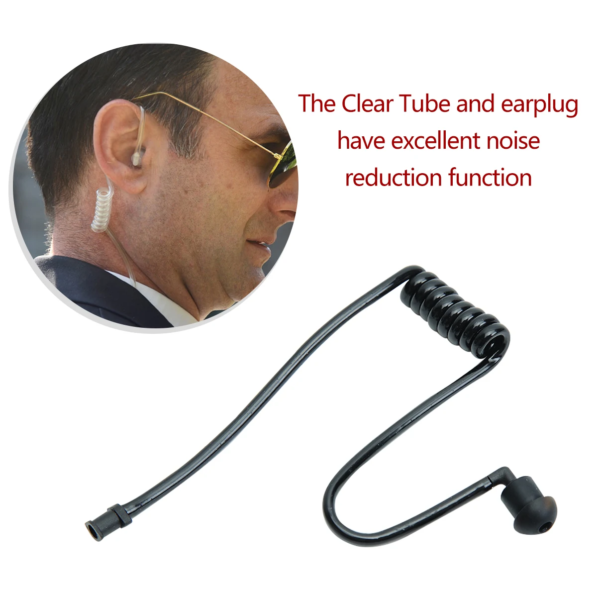 ABBREE Replacement Acoustic Coil Tube Walkie Talkie Earpieces for Baofeng Motorola Kenwood Retevis Midland Two Way Radio Headset