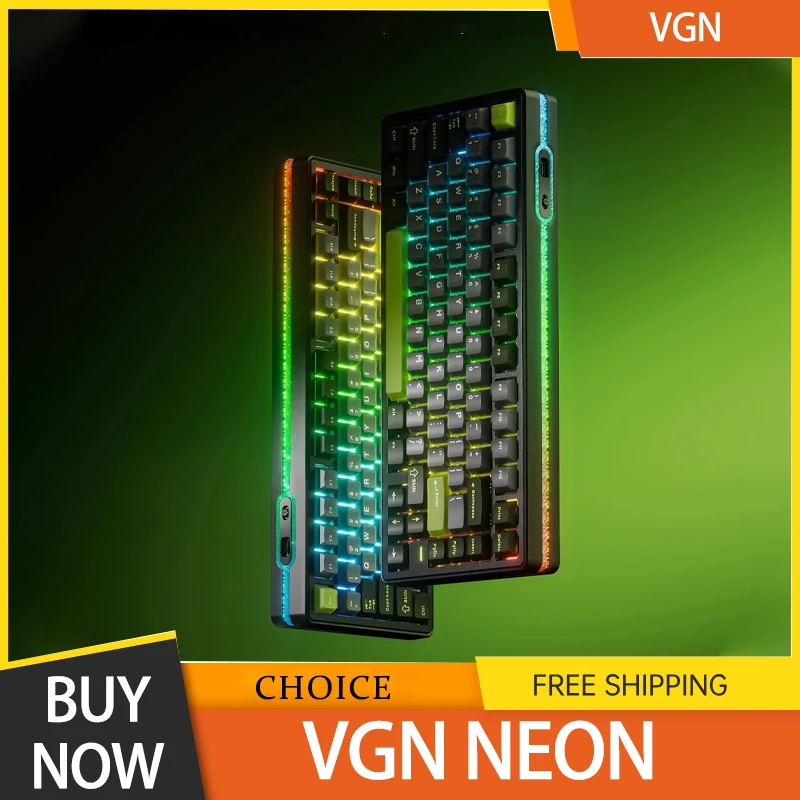 

Vgn Neon Magnetic Axis Keyboard Three Modes 75 Custom Neon Light 8k Gaming Keyboard Hot Swap Valorant E-Sports Keyboard
