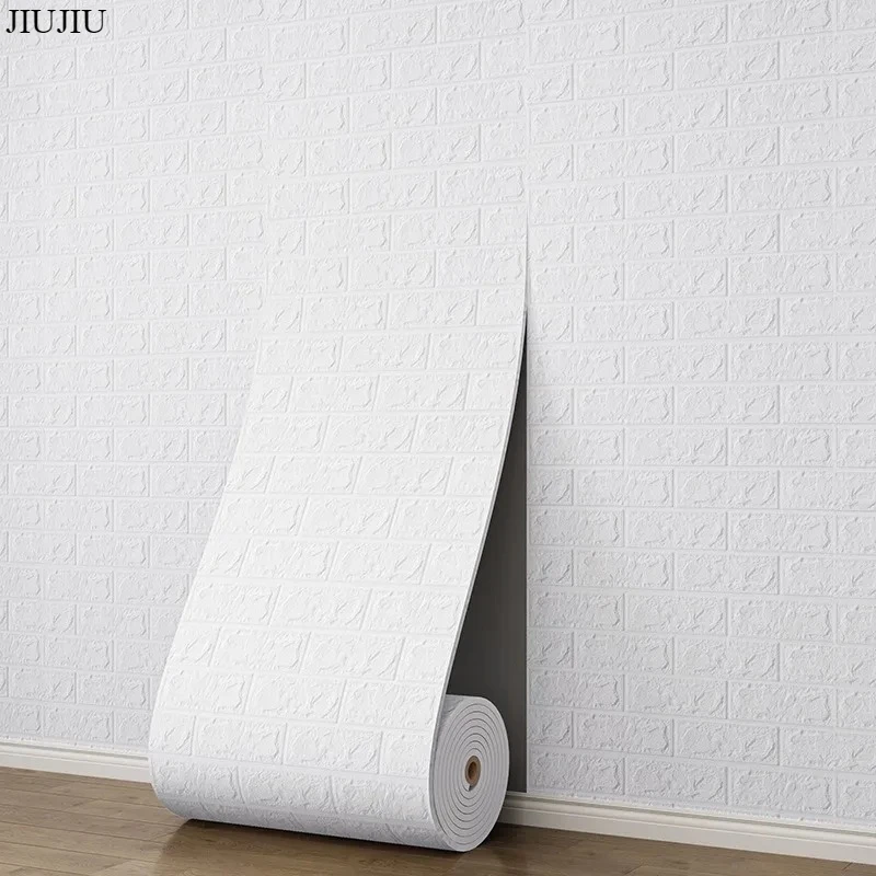 

3D Soft Foam Brick Wallpaper Sticker Roll DIY Self Adhesive Living Room Home Kitchen Bathroom Decorative Wall Paper