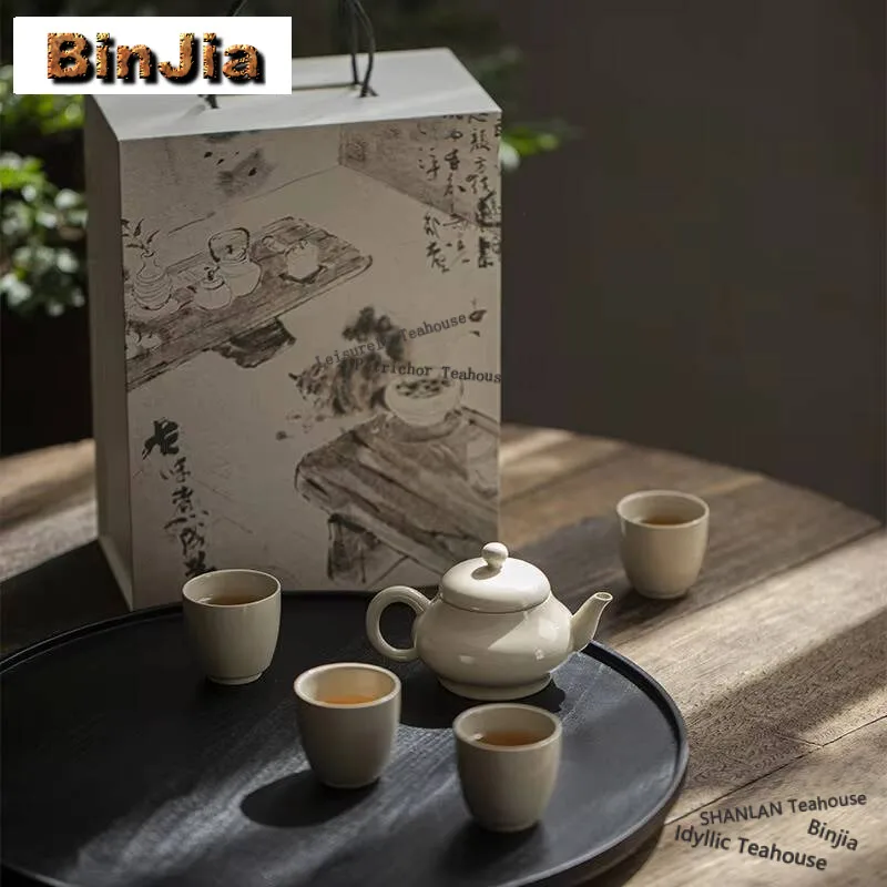 2pc/set Retro Earth Colored Ceramic Tea Cup Thin Body Gray Single Master Cups small Meditation Cup Japanese Kung Fu Tea Set