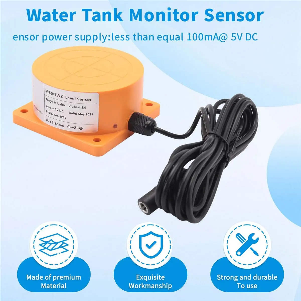 

L77A Tuya Smart Zigbee ультразвуковой монитор уровня резервуара для воды датчик оповещения в реальном времени управление через приложение для IOS и Android вилка европейского стандарта