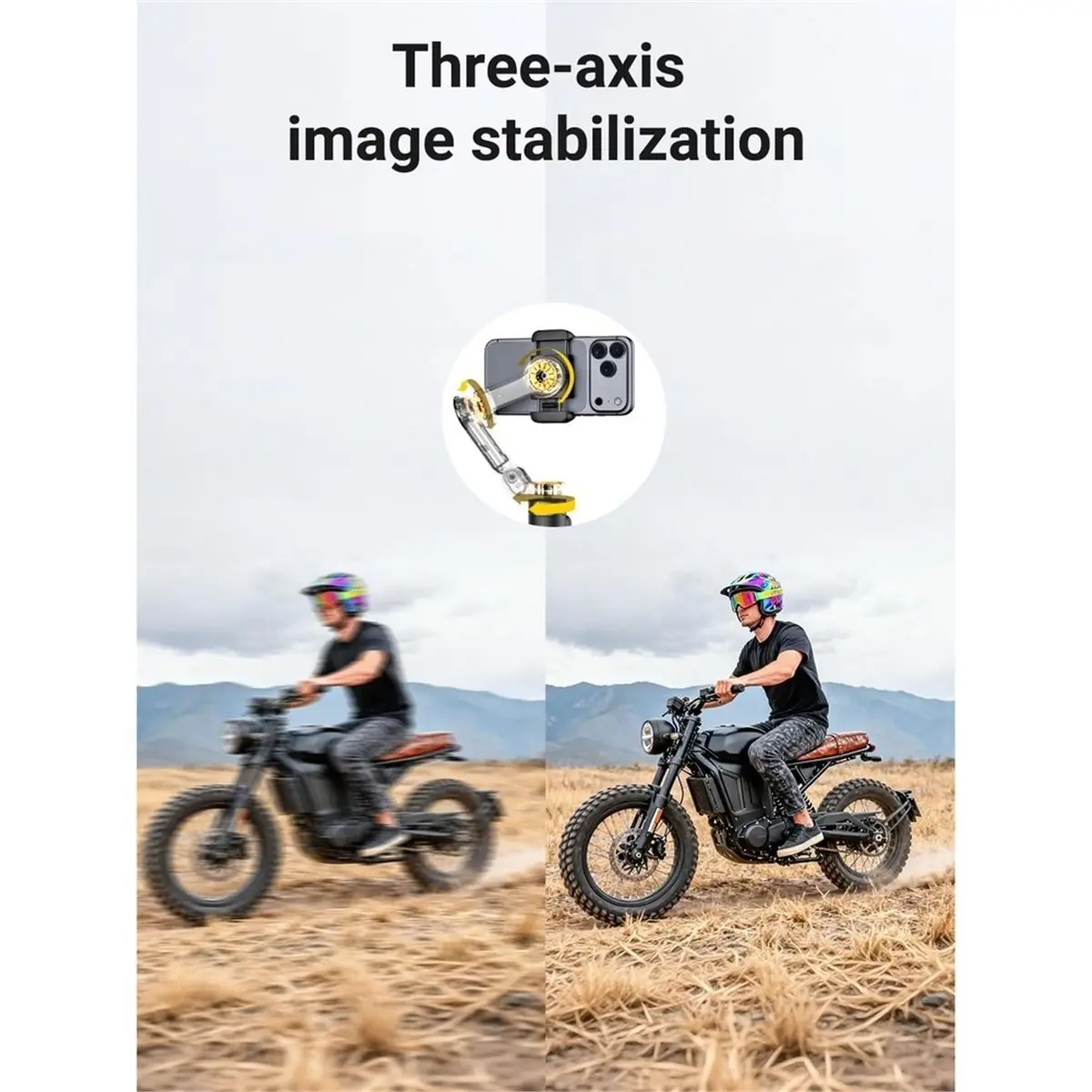 Extension Rod & One-Touch Open Tripod, Phone Gimbal W/Magnetic Remote for Vlogging, Travel, Face/Object Tracking in APP
