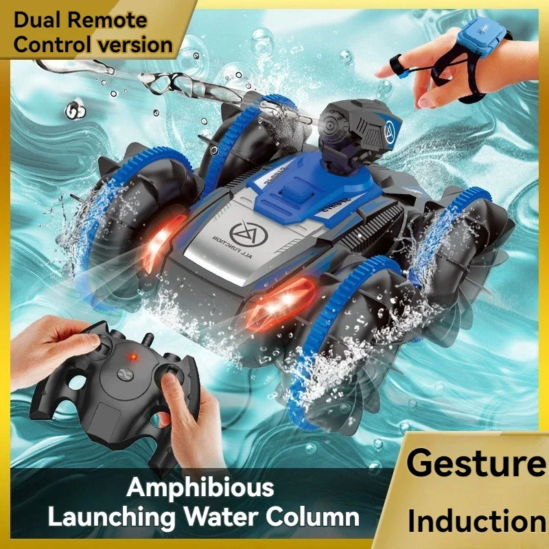 Rc Cars Four Wheel Drive Combat Tanks Can Launch Water Columns Dual Remote Control Watch Gravity Sensing Amphibious Battle Tank