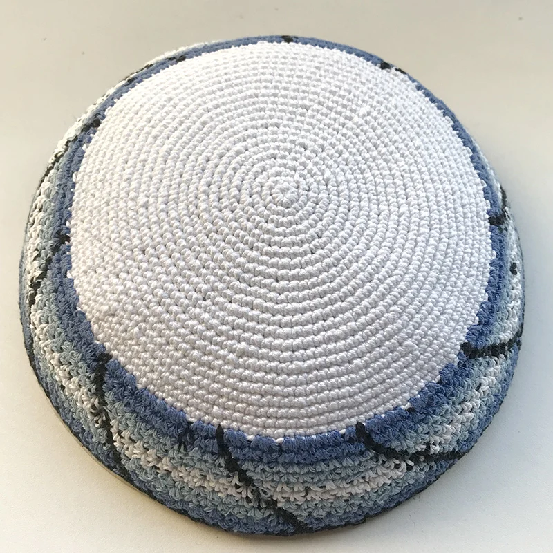 Jewish Yamaka Hat Handmade Knitted for Men Judaica Kippah Yarmulke Kipa Kippot Gift 18cm