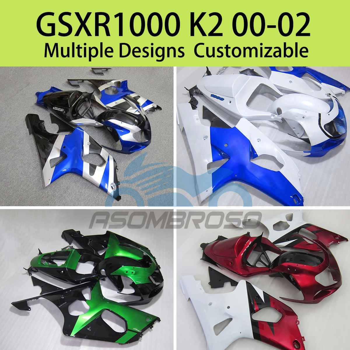 

GSXR 1000 00 01 02 Prime Fairing Kit for SUZUKI GSXR1000 2000 2001 2002 Complete Body Plastics Kits Covers Fairings