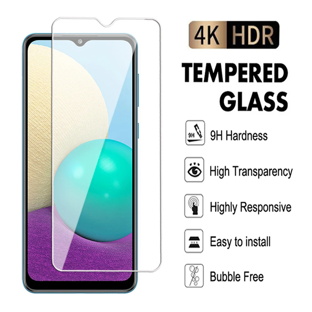 Screen ProtectorTempered Glass For Samsung Galaxy A02 A12 A22 A32 A42 A52 A72 4G 5G Transparent  for Samsung A02s Glass Film