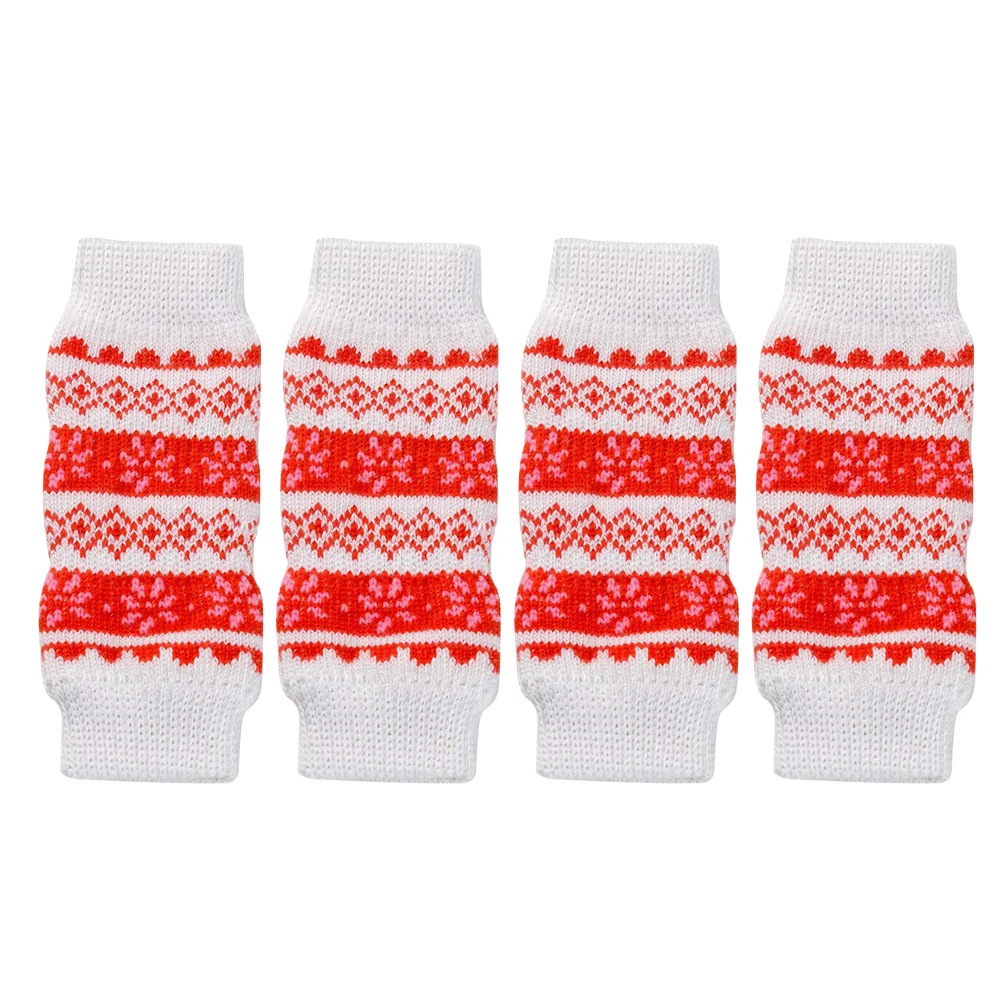 

4Pcs Pet Leg Sleeve Dog Leg Protective Cotton Warm Knee Pad Elastic Mouth Design Anti-Urine Dirt Proof Secure Fit