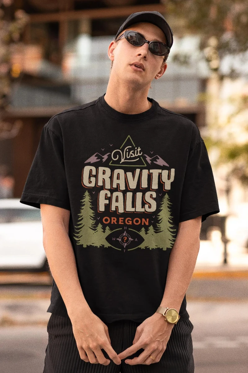 Men'S Summer Casual Short-Sleeve T-Shirt And Shorts Featuring Gravity Falls Classic Gravity Falls Classic Classic T-Shirt