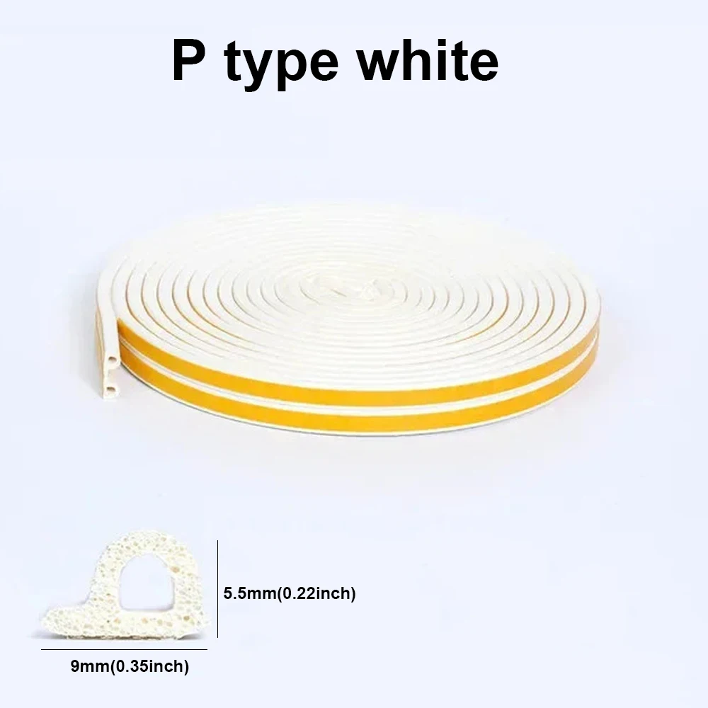 5 m/10 m Deur Afdichting Strip Diep zelfklevende Draft Stopper Tape Venster Weerstrippen Isolatie geluid Rubber Afdichting Strip