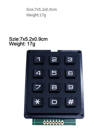 10PCS/LOT 3x4 Matrix Keyboard Keypad Module Use Key PIC AVR Stamp Sml 3 * 4 Plastic Keys Switch Controller