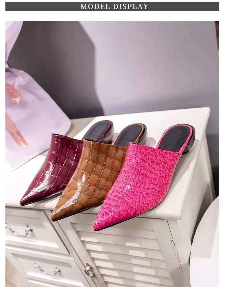 Sandalias nuevas europeas americanas para mujer, zapatillas sexis con punta estrecha y tacón de bola, zapatos de verano para mujer, zapatos de mulas para mujer