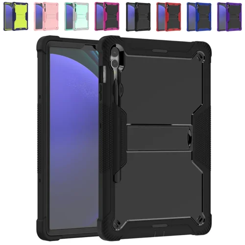 삼성 갤럭시 탭 S9FE + 12.4 인치 X610 용 튼튼한 보호 케이스, 충격 방지 태블릿 커버, S9 플러스 X810 킥스탠드 포함 