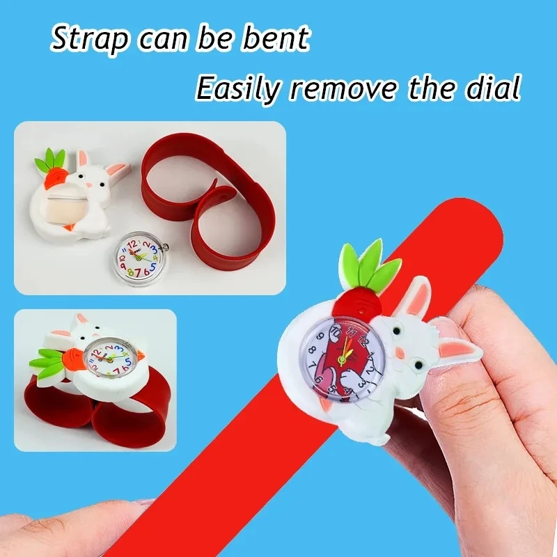 2024 New Exquisite Children Watches Baby Study Time Toy Slap Bracelet Kids Digital Electronic Watch for Boys Girls Birthday Gift