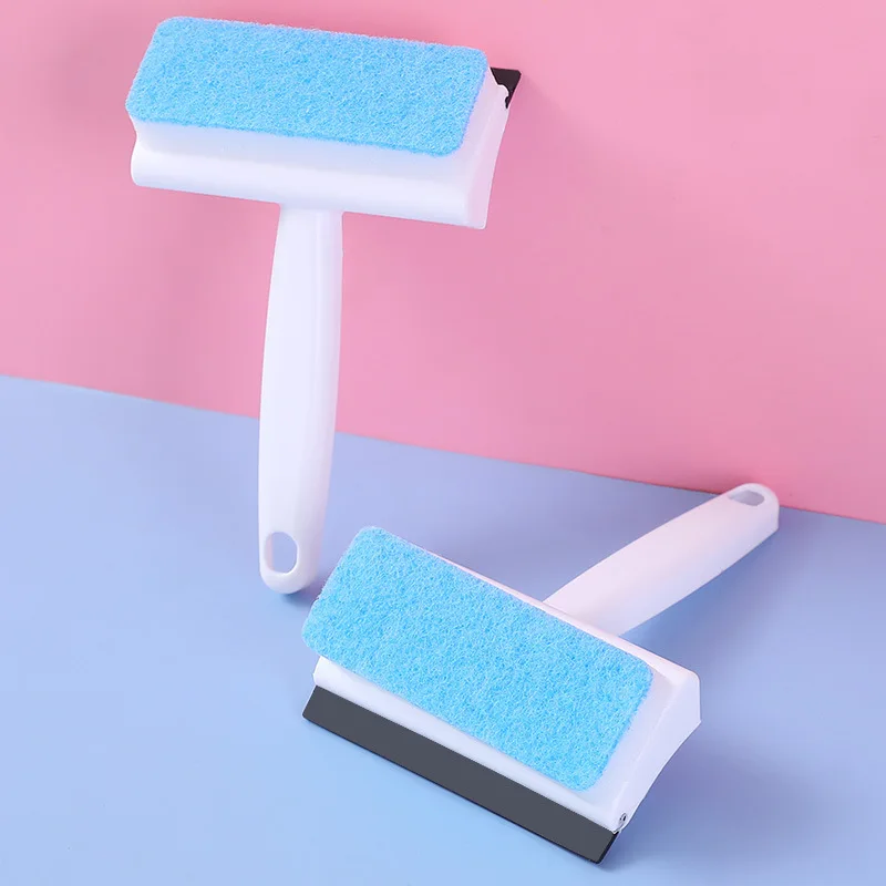 Magic Window Glass Cleaning Brush Double-Sided Sponge Wiper Scraper Bathroom Wall Shower Squeegee Mirror Scrubber Tools