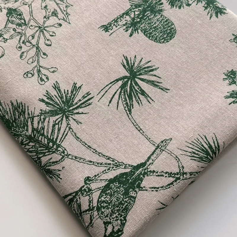Cotton and Linen Fabric Tablecloth with Linen Print, Handicraft Fabric, Simple Curtains - view 6