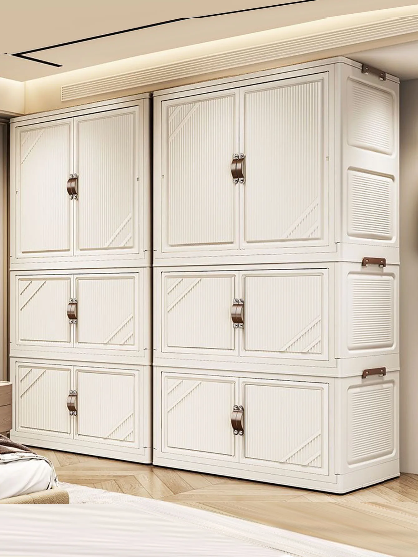 Free installation wardrobe bedroom household adult clothing storage cabinet rental house rental room new model for 2026 pop