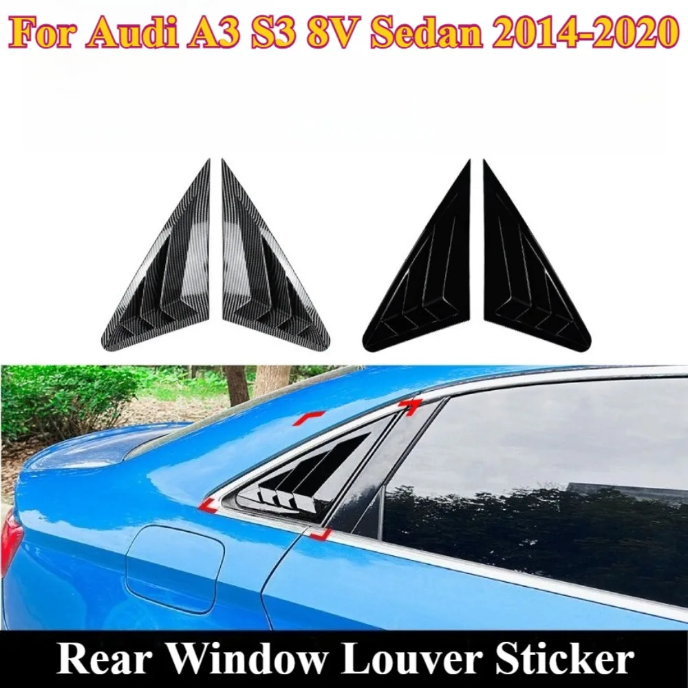 

For Audi A3 S3 8V Sedan 2014-2020 Rear Window Louver Sticker Exterior Car Decals Waterproof Modification Accessories Full Set
