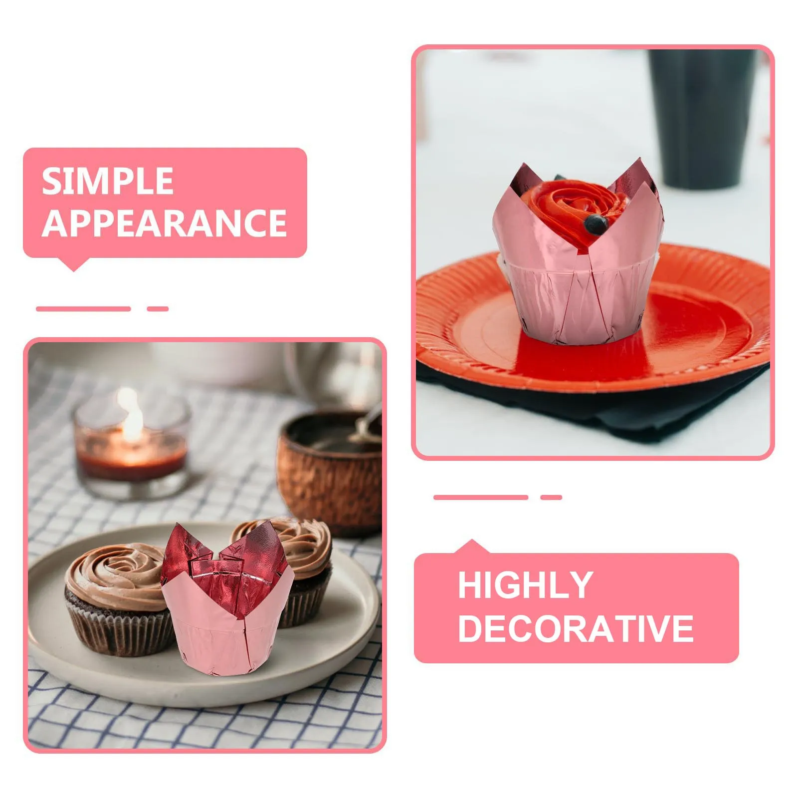 

50 Pcs Cake Cups Paper Ripple Liners Disposable Baking Muffin Containers Cupcake Trays Oil Paper Kitchen Utensils Bake