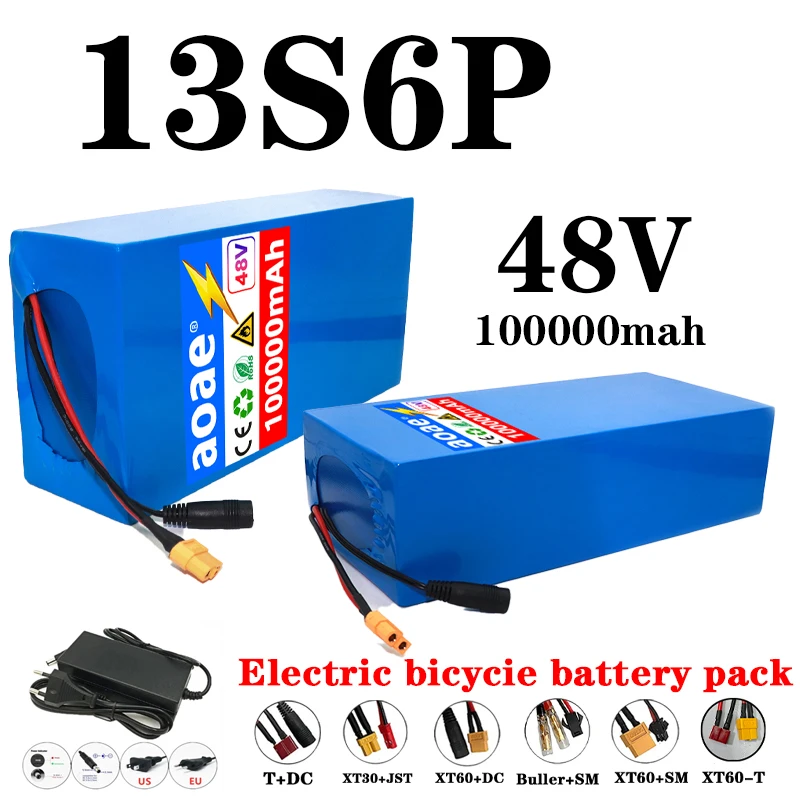 

13S6P 48V 100Ah 18650 Lithium Battery Pack 1000W High Power 54.6V built-in 30A BMS for outdoor power tool backup battery