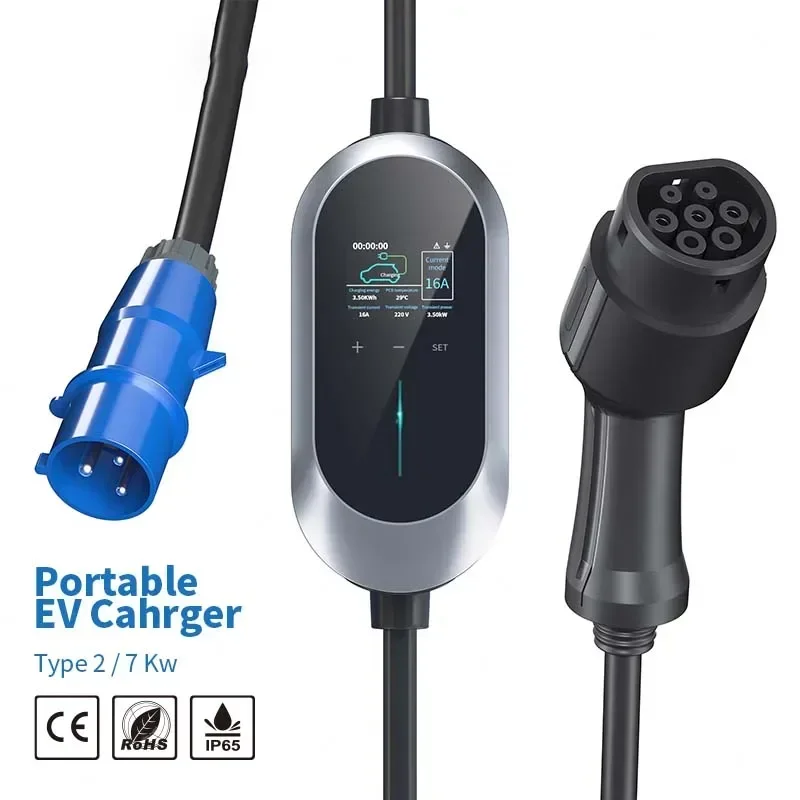 2025 Best Seller New Arrival 32A 7kw Charging TYPE 2 Electric Car Charger Portable EV Charger