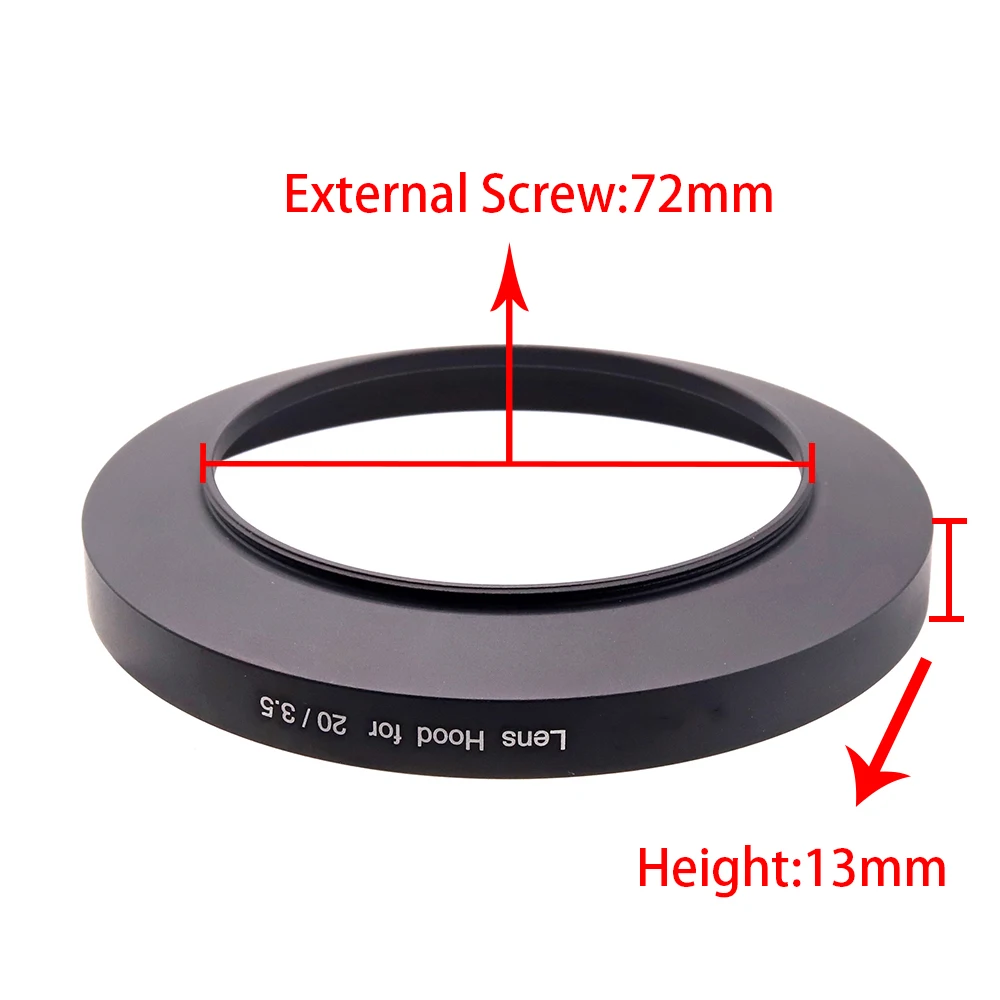 AI Type F-Mount Metal Lens Hood Shade Black for 20mm f/3.5 AI AIS Pancake Lens 52mm Screw