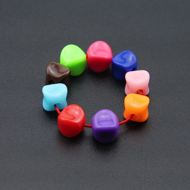 50Pcs Four Cornered Beads 14Color-Optional Spacer Bead For Crafts Hair Braids And Bracelets Durable Plastic Beads