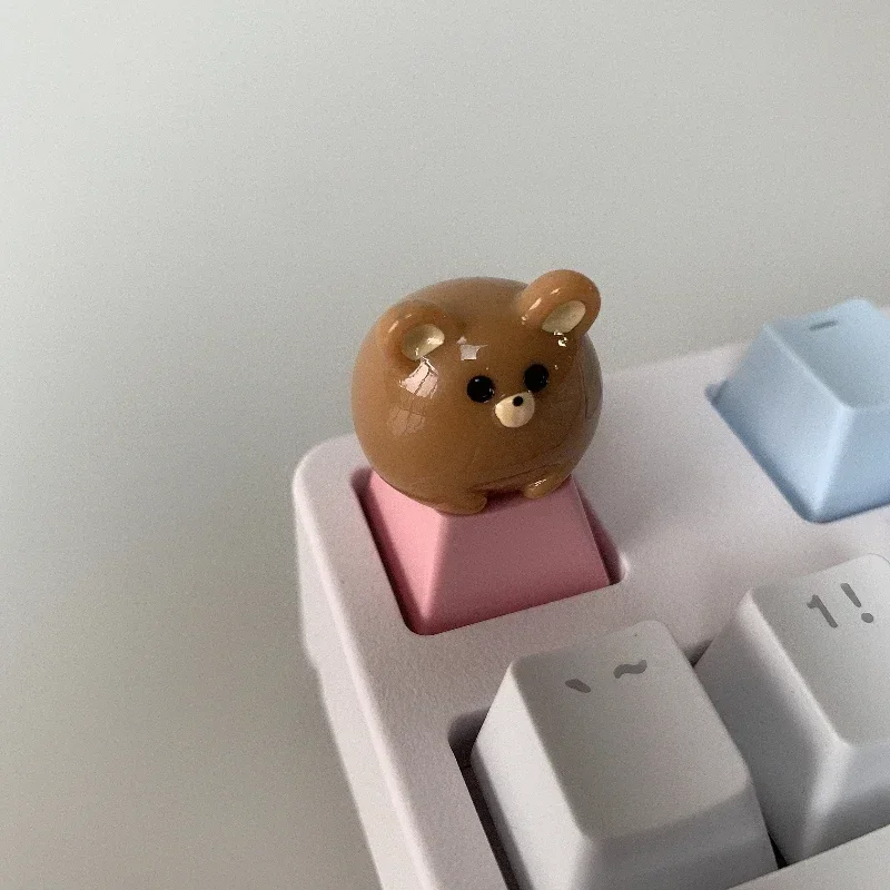 Cartoon Cute Keycap Personality Creative Point Keycaps Custom Animals 3D Translucent Cross Axis Mechanical Keyboard Decoration