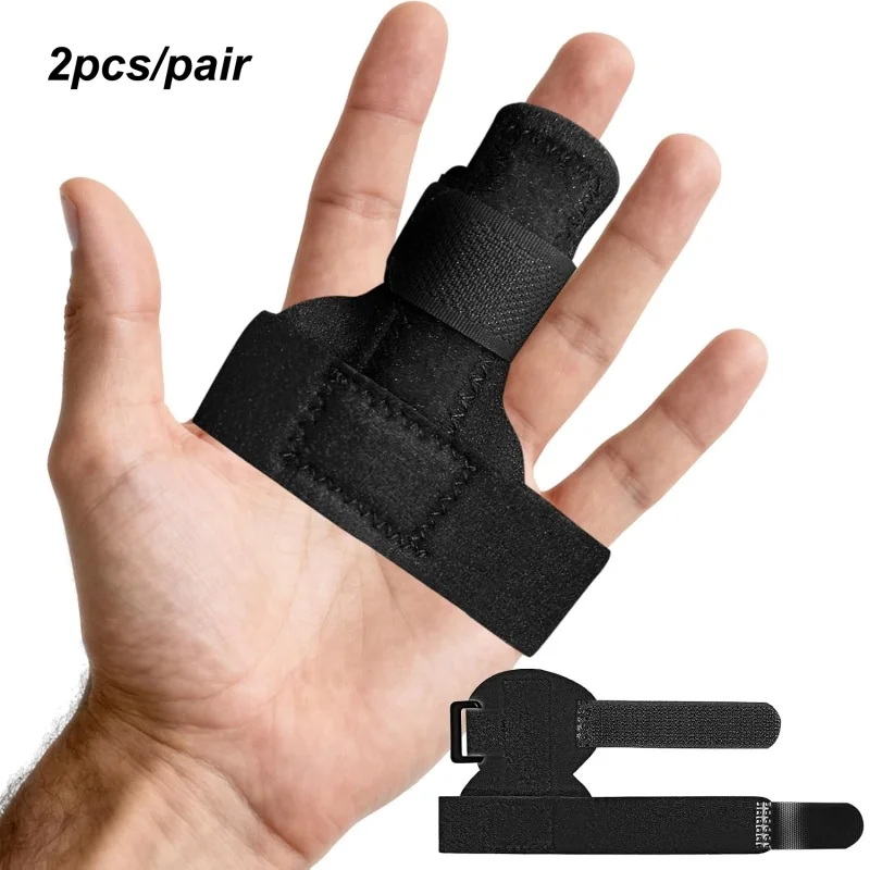 2PCS Trigger Finger Brace Adjustable Finger Splint with Removable Support Palm Strap for Index Middle Ring Pinky Finger