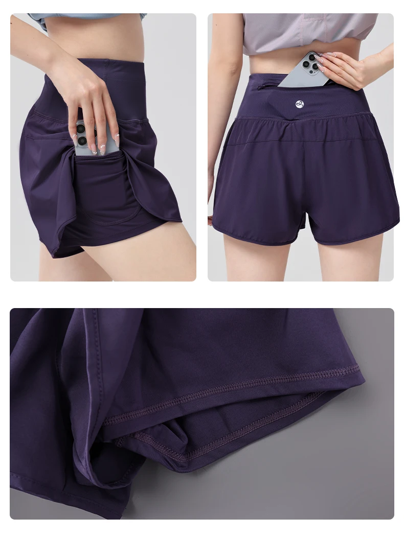 DRUR Damen-Radhose, hohe Taille, schnell trocknend, Yoga-Shorts, Damen-Sommer-Sport, kurze Hose mit Innenfutter, Fitnessstudio-Bekleidung – Detail 11