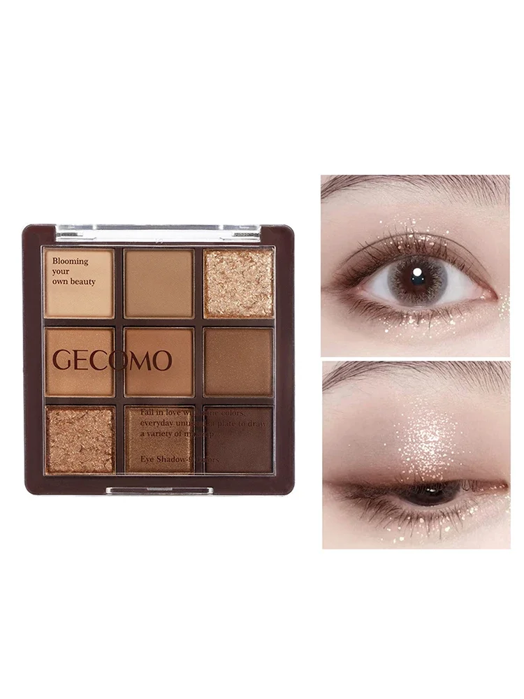 Heallor Nine color chocolate eye shadow plate matte pearlescent sequins lie silkworm brighten earth color eye shadow