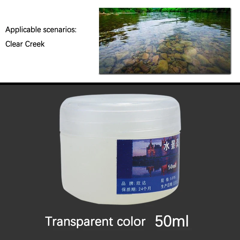 Pâte de paysage aquatique pour modélisation DIY, 50ml, pour la fabrication de scènes, crème à effet d'eau statique, simulation de rivière, océan, lac, pour Diorama
