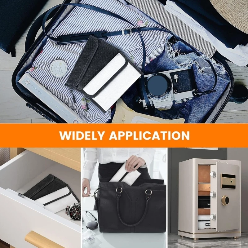 

20CB Waterproof Fireproof Document Organizers with Thermal Defense Secure Zippers Upgrades For Office Travel Storage