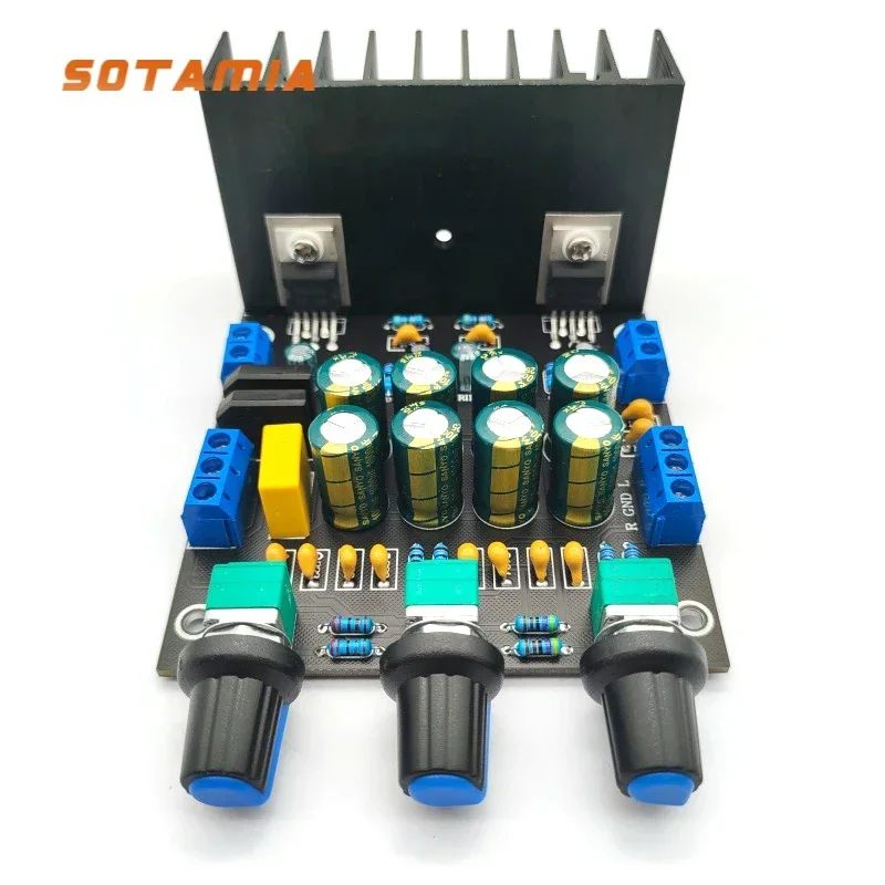 SOTAMIA TDA2030A Power Amplifier Audio Board 15Wx2 Subwoofer Speaker Power Amplifier Module with Tweeter Bass Tone Adjustment