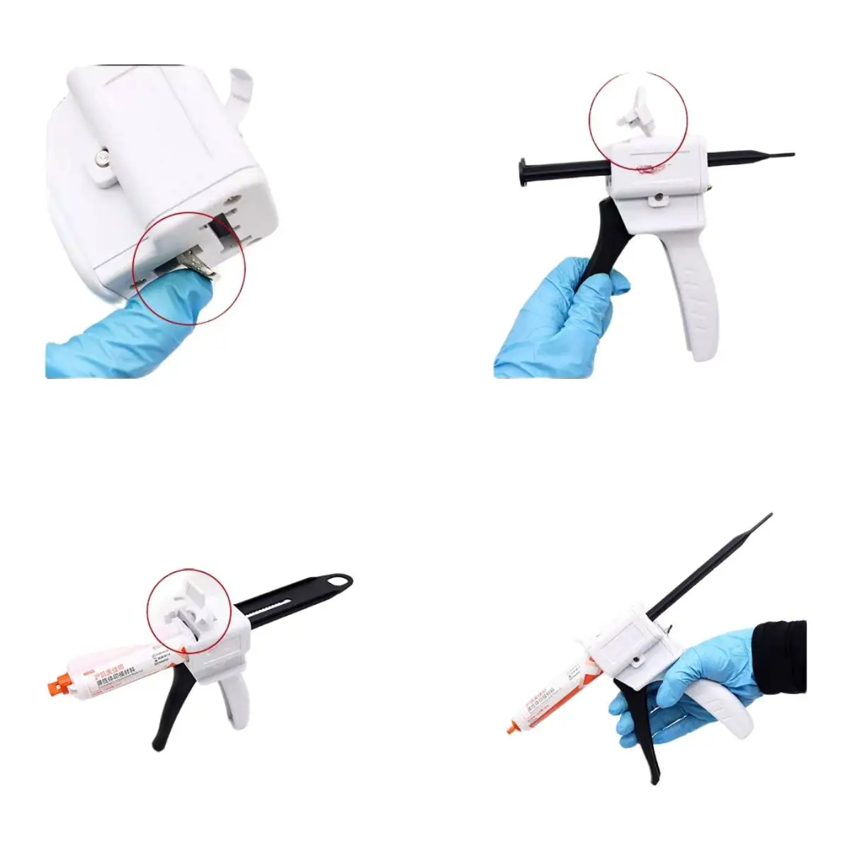 Dental Dispensing Gun 1:1 & 2:1 Ratio, for Silicone Impression Heavy Body Light Body, Bite Registration Artificial Gingiva Denta