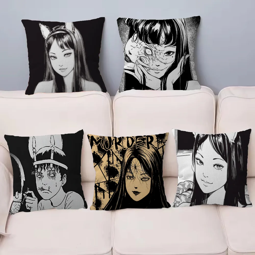 اليابان مانغا جونجي إيتو تومي صورة شخصية نص المنزل وسائد زخرفية الهدايا المنزلية 45x45 سنتيمتر
