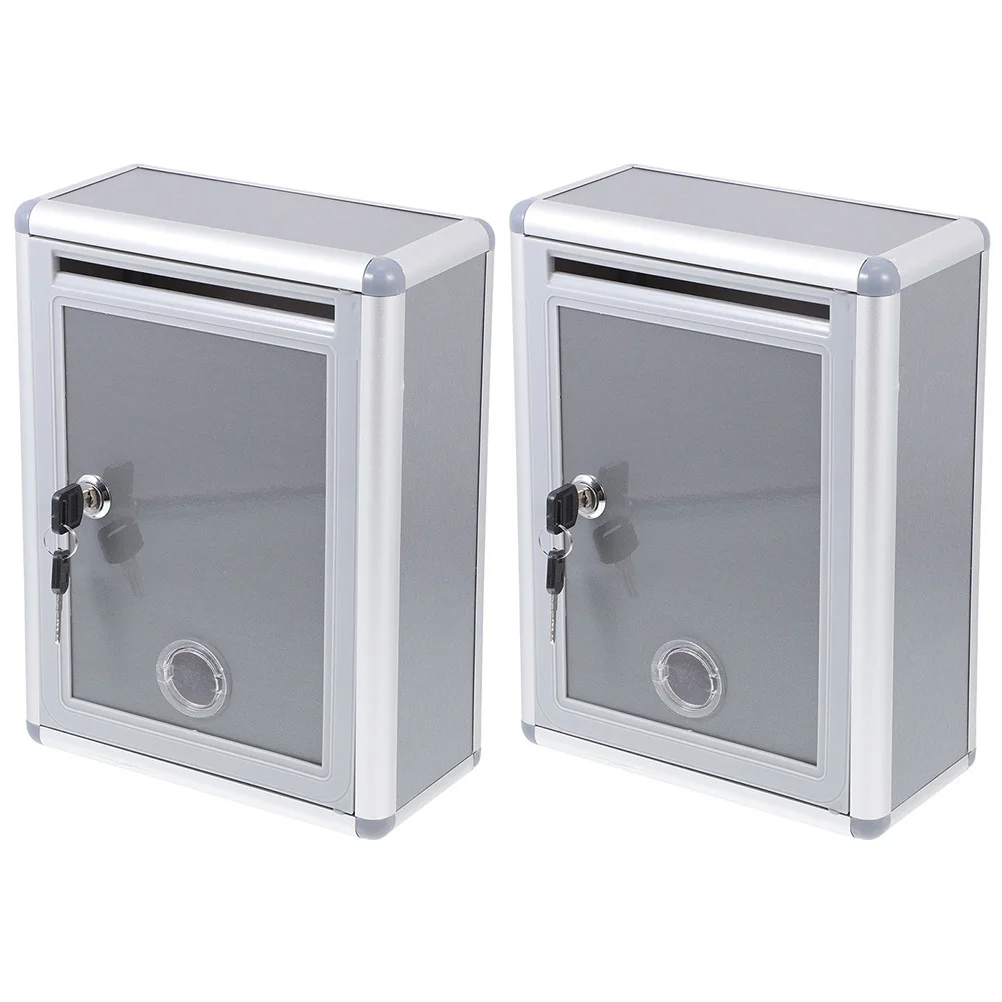 2個の金属製壁掛け提案箱、ロック可能な投票箱、家庭用オフィス用、装飾的で耐久性のある壁掛けボックス