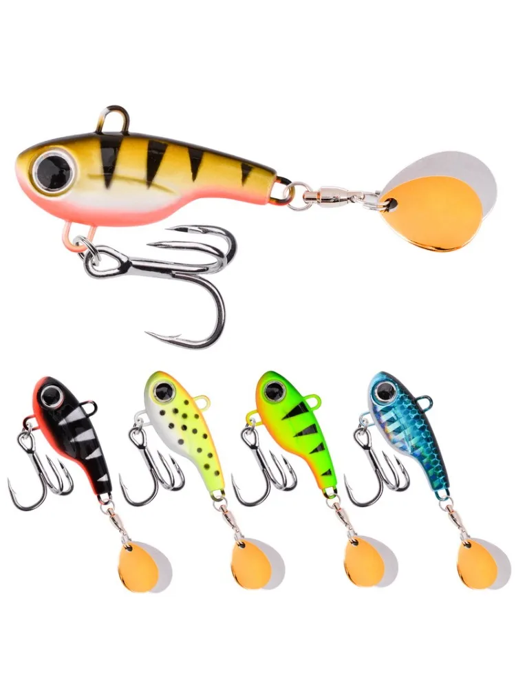 1 sztuk New Arrival Metal VIB Fishing Lure 5g-25g Spinner Tonący Obrotowa Łyżka Pin Crankbait Podwójne Cekiny Przynęty Sprzęt Wędkarski — 2