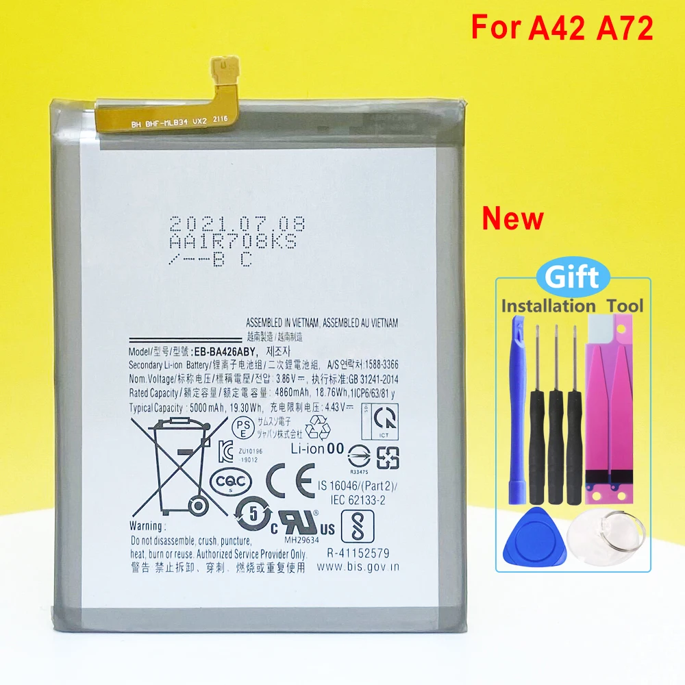 New EB-BA426ABY Battery For SAMSUNG Galaxy A42 A72 A32 5G A326 SM-A326B A326BR/DS Phone Replacement