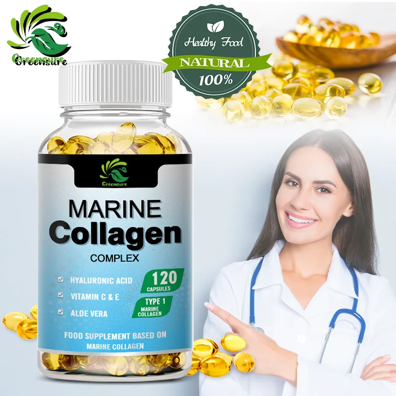 Marine Collagen-With Hyaluronic Acid, Biotin & Blueberry Support Healthy Joints, Cartilage, Bones, Skin, Hair and Nail