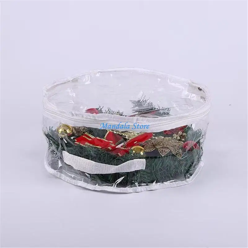 

U2JC See Through Wreath Organiser Bag Reinforced Zippered Dustproof Storage Container