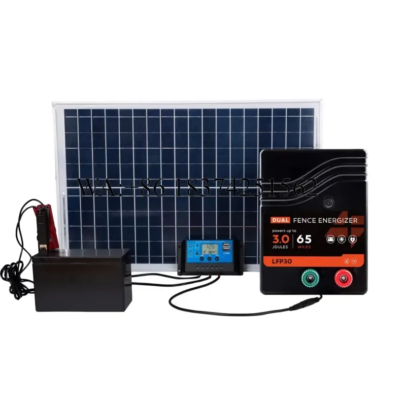Wmwmnu for LFP30 30 Miles Solar Powered Fence System with Plastic Frame Eco-Friendly Waterproof for Farm Use