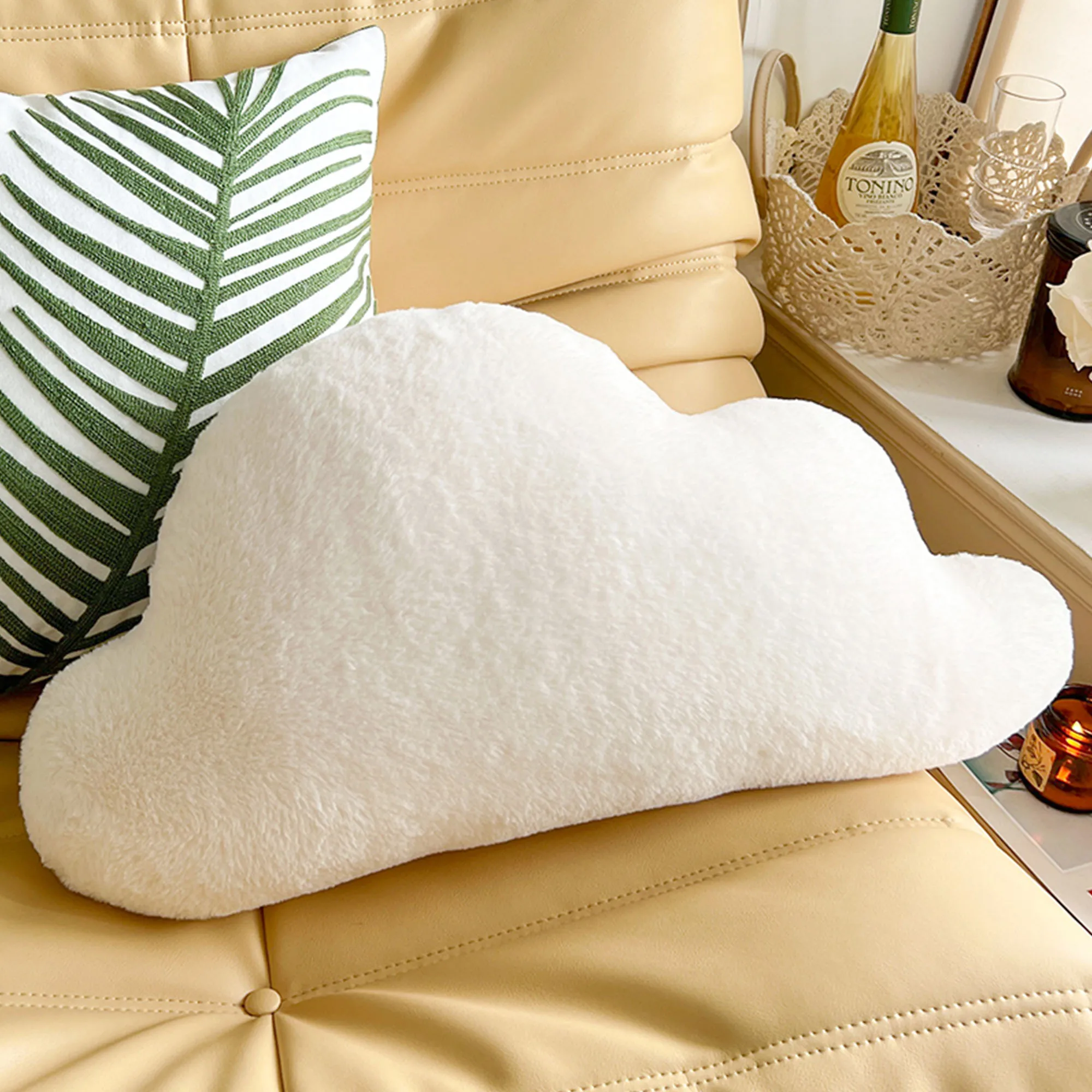 1pc，Soft Cute Cloud Pillow，Plush Cloud Cute Creative Throw Pillow， for Bed, Sofa and Chair  Home Decor，Festival gifts ﻿.