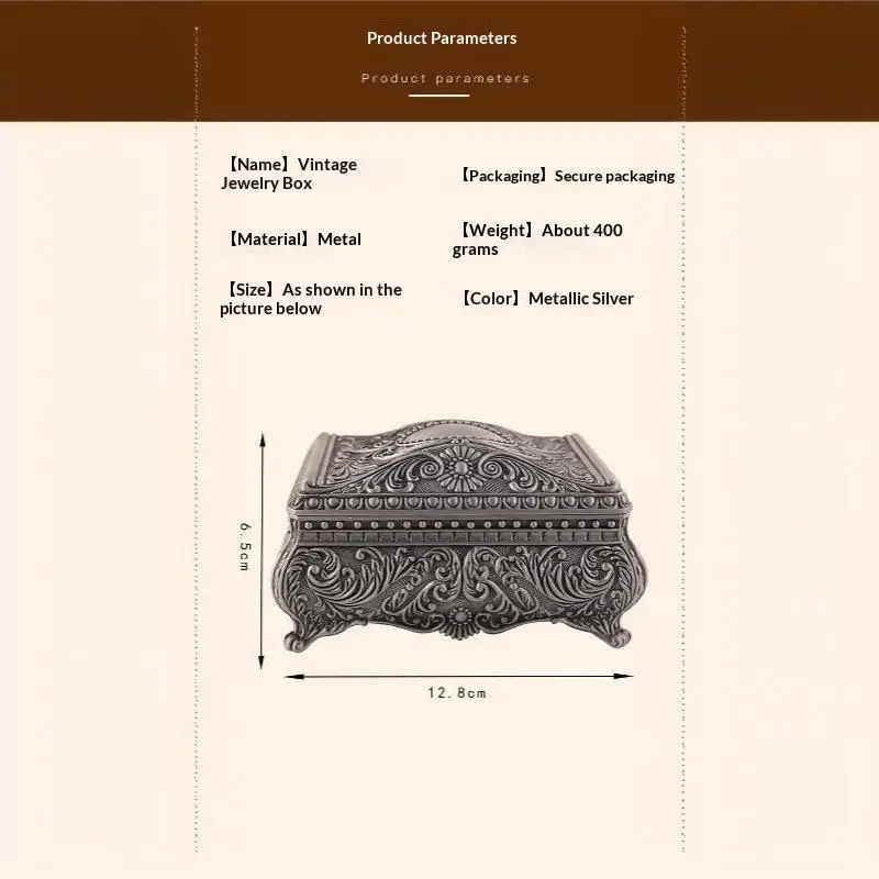 Elegante Schmuckschatulle aus Metall, anlaufbeständig, belastbar, robuste Konstruktion, Schmuckorganizer für die persönliche Schmucksammlung – Detail 8