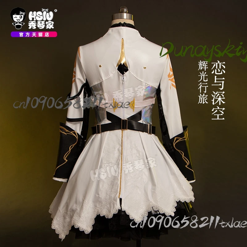 Juego amor y espacio profundo Refulgent Path heroína disfraz Cosplay Shen Xinghui Xavier mujer vestido cinturón guantes calcetines conjunto para fiesta