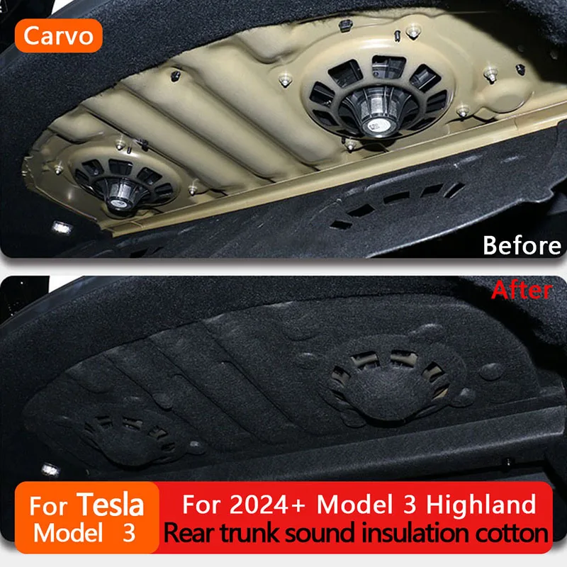 

For 2024 New Version Tesla Model 3 Highland Rear Trunk Soundproofing Kit Trunk Engine Noise Reduction Kit Trunk Accessories