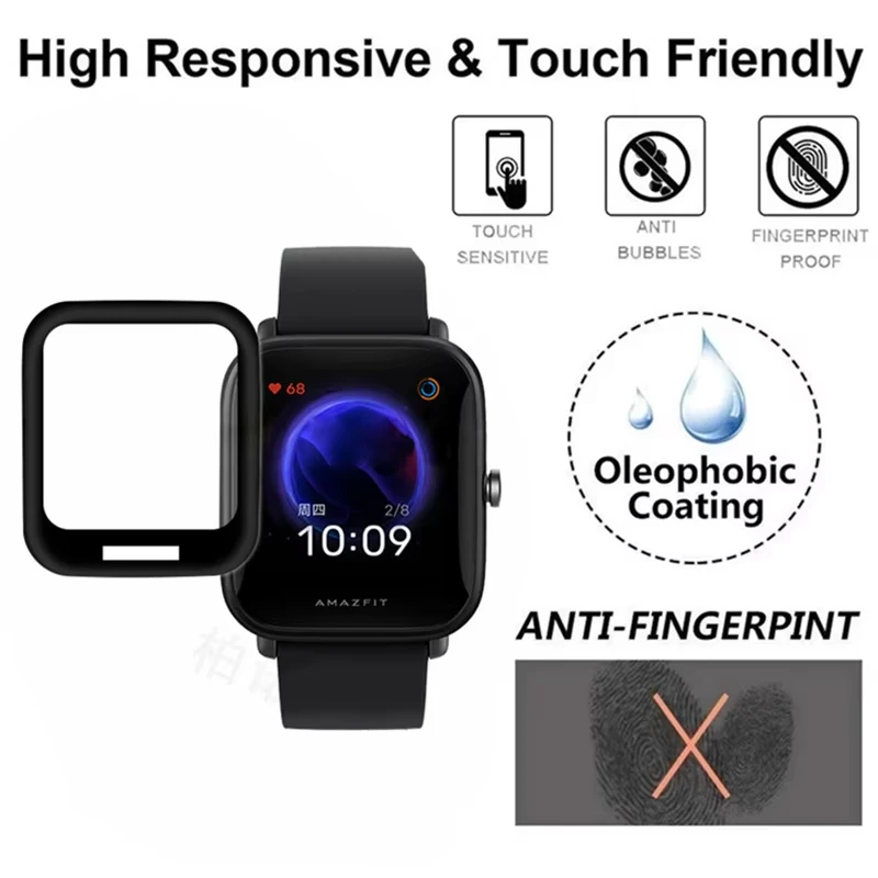 1-6 PCS Screen Protector Film For Amazfit Bip U UPro 3D Curved Soft Edge Protective Films For Amazfit Bip U Pro SmartWatch Cover