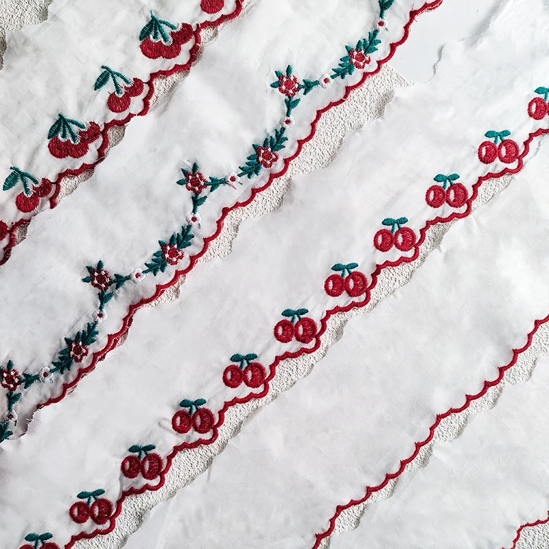 

60 ярдов/лот, хлопковое кружево с вышивкой Restro, 8 см, цветок клубники, перфорированные полые принадлежности для рукоделия, платье, аксессуары для одежды