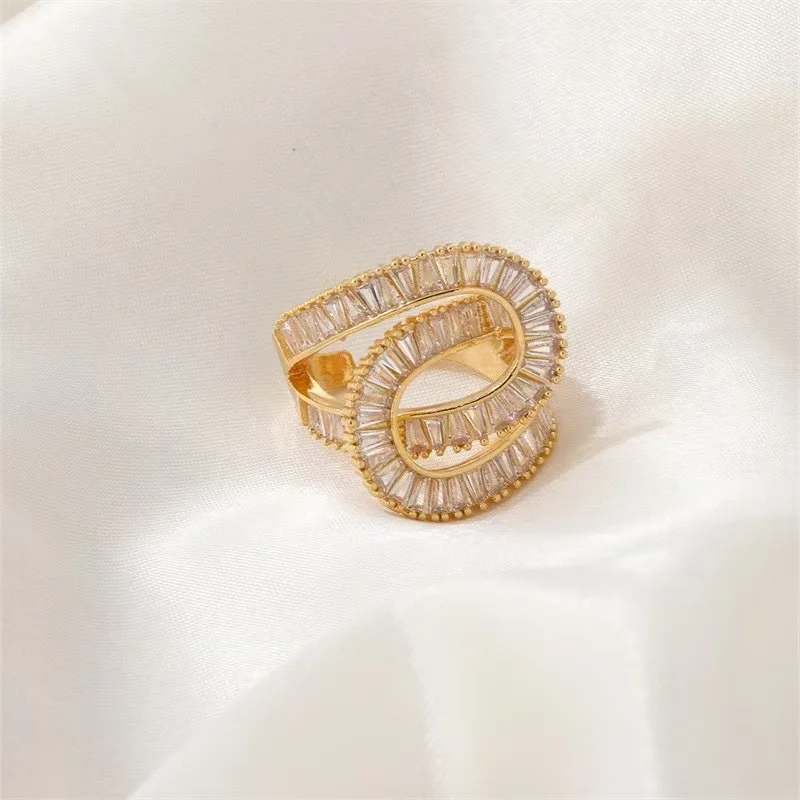 New Design Zircon Rings for Women Girls Cubic Zirconia Stainless Steel Ring 2023 Trend Luxury Wedding Aesthetic Jewelry anillos