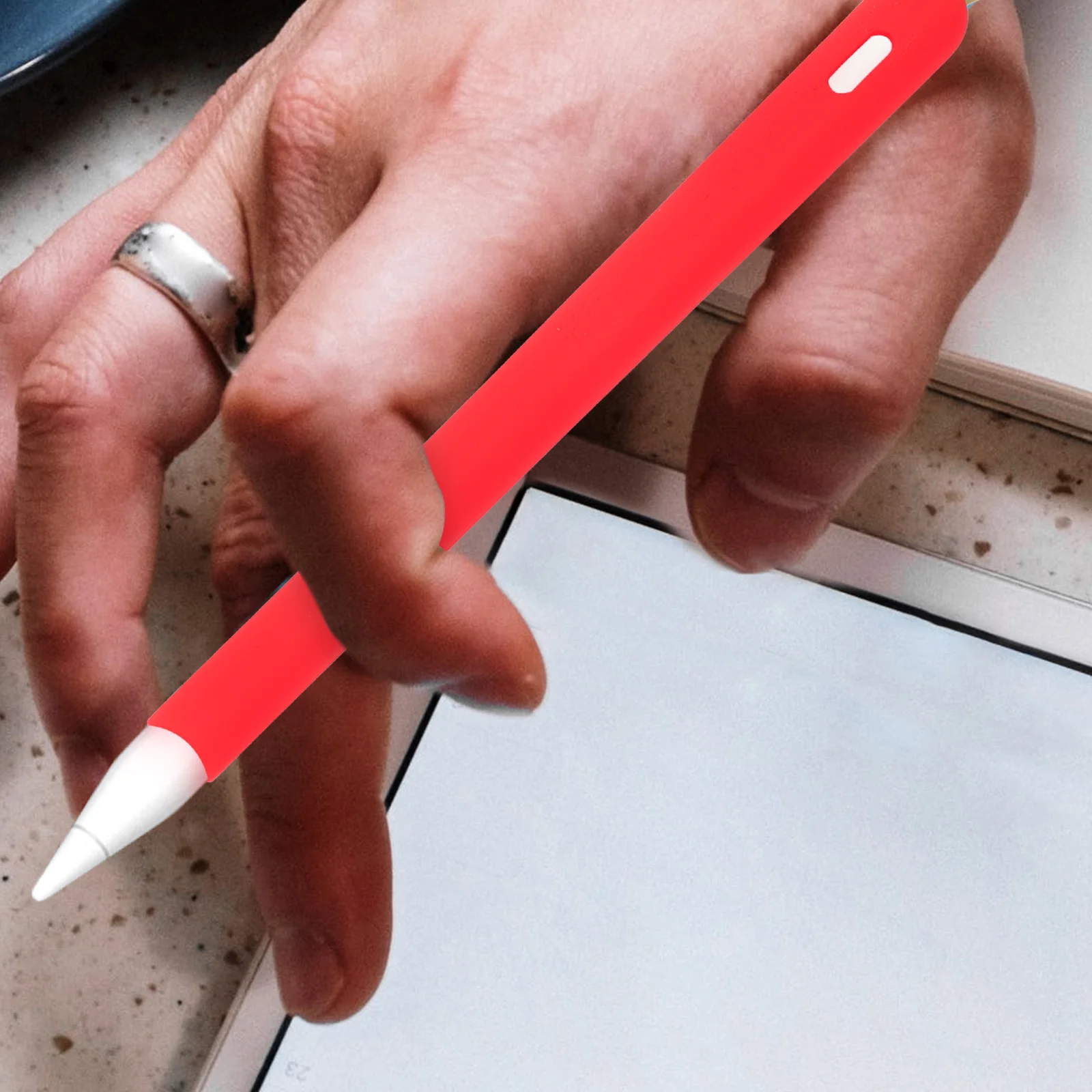 

Silicone Stylus Grip Carrot Protective Cover for Pencil Anti Slip Lightweight Stylus Case Holder Protects from Scratches
